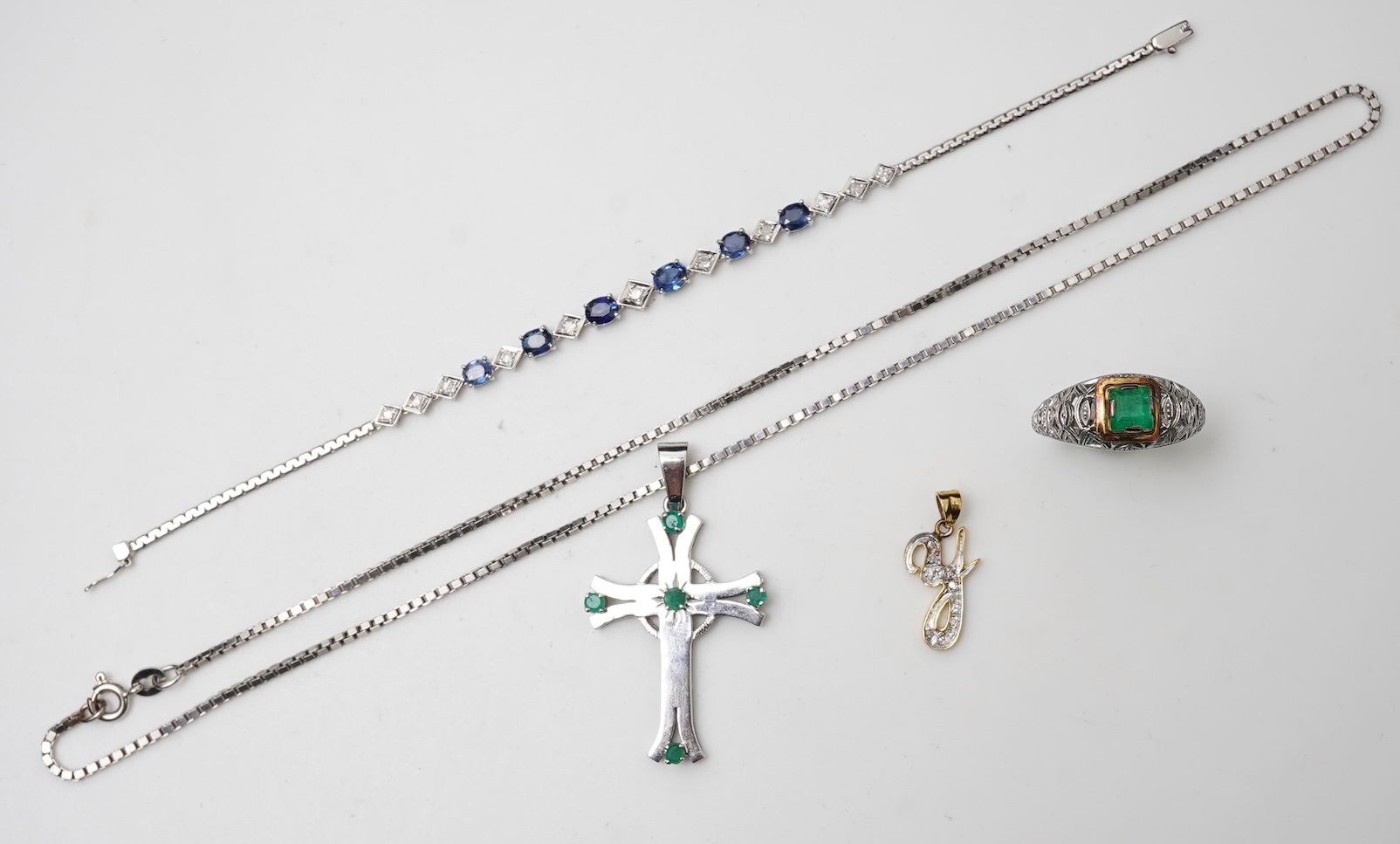 A group of gem-set and diamond jewels